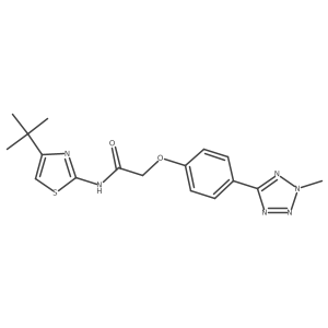 N-(4-tert-butyl-1,3-thiazol-2-yl)-2-[4-(2-methyl-2H-tetrazol-5-yl)phenoxy]acetamide结构式