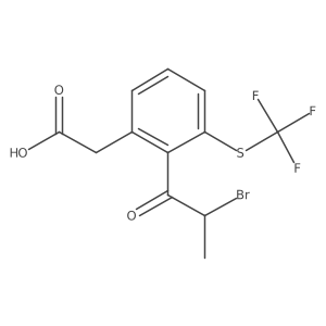 2-(2-Bromopropanoyl)-3-(trifluoromethylthio)phenylacetic acid Structure