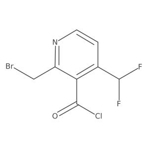 2-(Bromomethyl)-4-(difluoromethyl)pyridine-3-carbonyl chloride结构式