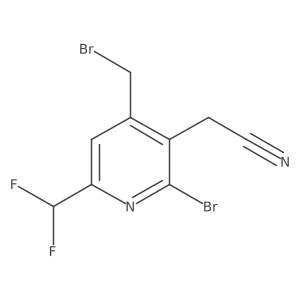 2-(2-Bromo-4-(bromomethyl)-6-(difluoromethyl)pyridin-3-yl)acetonitrile结构式