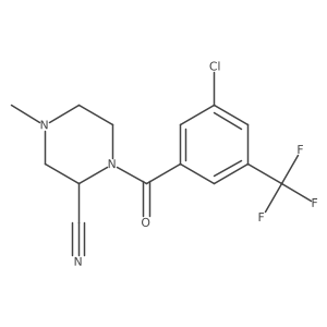 1-[3-Chloro-5-(trifluoromethyl)benzoyl]-4-methylpiperazine-2-carbonitrile结构式