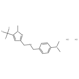N,N-dimethyl-4-[[[1-methyl-5-(trifluoromethyl)pyrazol-3-yl]methylamino]methyl]aniline;dihydrochloride Structure