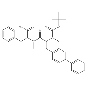 ((1R)-2-(1,1'-Biphenyl-4-yl)-1-(methyl-((1R)-1-(methylcarbamoyl)-2-phenylethyl)carbamoyl)ethyl)methyl-carbamic acid tert-butylester Structure