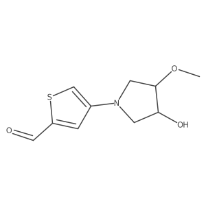 rac-4-[(3R,4R)-3-hydroxy-4-methoxypyrrolidin-1-yl]thiophene-2-carbaldehyde Structure