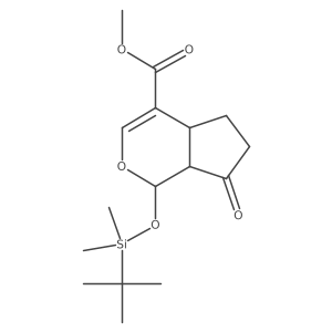 (4AS,7aR)-methyl 1-((tert-butyldimethylsilyl)oxy)-7-oxo-1,4a,5,6,7,7a-hexahydrocyclopenta[c]pyran-4-carboxylate结构式