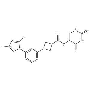 1-[6-(3,5-dimethylpyrazol-1-yl)pyrimidin-4-yl]-N-(2,4-dioxo-1,3-diazinan-5-yl)azetidine-3-carboxamide结构式