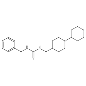 1-benzyl-3-((1-(tetrahydro-2H-thiopyran-4-yl)piperidin-4-yl)methyl)urea Structure