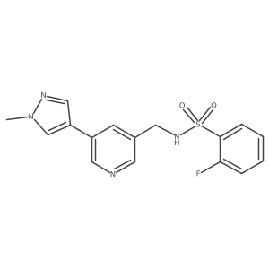 2-fluoro-N-((5-(1-methyl-1H-pyrazol-4-yl)pyridin-3-yl)methyl)benzenesulfonamide Structure