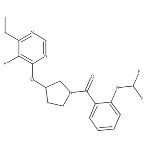 (2-((Difluoromethyl)thio)phenyl)(3-((6-ethyl-5-fluoropyrimidin-4-yl)oxy)pyrrolidin-1-yl)methanone Structure