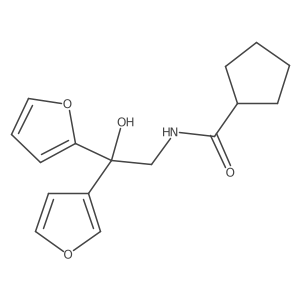 N-[2-(furan-2-yl)-2-(furan-3-yl)-2-hydroxyethyl]cyclopentanecarboxamide Structure
