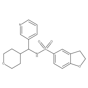 N-(pyridin-3-yl(tetrahydro-2H-pyran-4-yl)methyl)-2,3-dihydrobenzofuran-5-sulfonamide结构式
