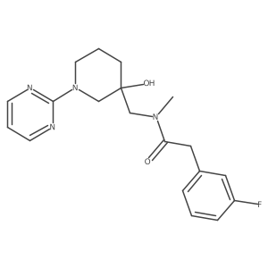Benzeneacetamide, 3-fluoro-N-[[3-hydroxy-1-(2-pyrimidinyl)-3-piperidinyl]methyl]-N-methyl- Structure