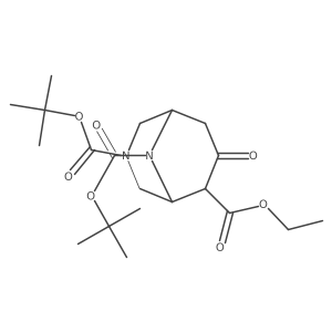 3,9-Di-tert-butyl 6-ethyl 7-oxo-3,9-diazabicyclo[3.3.1]nonane-3,6,9-tricarboxylate Structure
