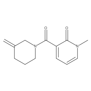 1-Methyl-3-(3-methylidenepiperidine-1-carbonyl)-1,2-dihydropyridin-2-one结构式