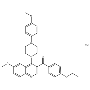 3-(4-Ethoxybenzoyl)-6-methoxy-4-[4-(4-methoxyphenyl)piperazin-1-yl]quinoline hydrochloride结构式