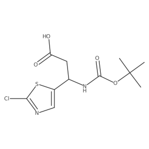 (3S)-3-{[(tert-butoxy)carbonyl]amino}-3-(2-chloro-1,3-thiazol-5-yl)propanoic acid结构式