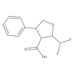2-(Difluoromethyl)-4-phenyloxolane-3-carboxylic acid结构式