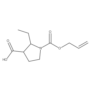 2-Ethyl-1-[(prop-2-en-1-yloxy)carbonyl]pyrrolidine-3-carboxylic acid结构式