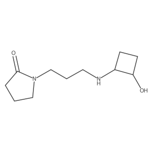 1-(3-{[trans-2-Hydroxycyclobutyl]amino}propyl)pyrrolidin-2-one结构式