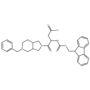 4-{5-benzyl-octahydro-1H-pyrrolo[3,4-c]pyridin-2-yl}-3-({[(9H-fluoren-9-yl)methoxy]carbonyl}amino)-4-oxobutanoic acid结构式