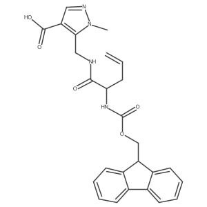 5-{[2-({[(9H-fluoren-9-yl)methoxy]carbonyl}amino)pent-4-enamido]methyl}-1-methyl-1H-pyrazole-4-carboxylic acid Structure