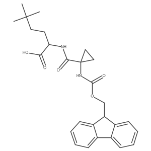 2-{[1-({[(9H-fluoren-9-yl)methoxy]carbonyl}amino)cyclopropyl]formamido}-5,5-dimethylhexanoic acid结构式