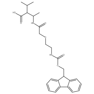 3-{2-[2-({[(9H-fluoren-9-yl)methoxy]carbonyl}amino)ethoxy]acetamido}-2-(propan-2-yl)butanoic acid结构式