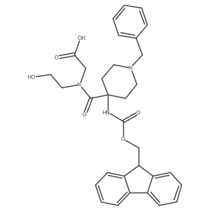 2-{1-[1-benzyl-4-({[(9H-fluoren-9-yl)methoxy]carbonyl}amino)piperidin-4-yl]-N-(2-hydroxyethyl)formamido}acetic acid结构式