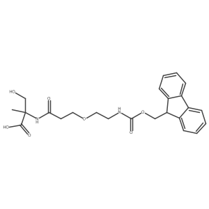 2-{3-[2-({[(9H-fluoren-9-yl)methoxy]carbonyl}amino)ethoxy]propanamido}-3-hydroxy-2-methylpropanoic acid结构式