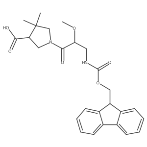 1-[3-({[(9H-fluoren-9-yl)methoxy]carbonyl}amino)-2-methoxypropanoyl]-4,4-dimethylpyrrolidine-3-carboxylic acid Structure