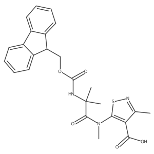 5-[2-({[(9H-fluoren-9-yl)methoxy]carbonyl}amino)-N,2-dimethylpropanamido]-3-methyl-1,2-thiazole-4-carboxylic acid结构式
