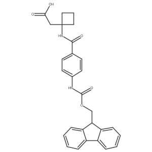2-{1-[4-({[(9H-fluoren-9-yl)methoxy]carbonyl}amino)benzamido]cyclobutyl}acetic acid结构式