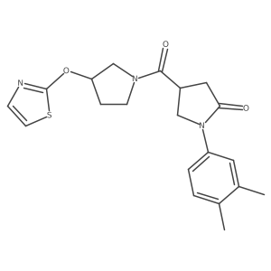 1-(3,4-Dimethylphenyl)-4-[3-(1,3-thiazol-2-yloxy)pyrrolidine-1-carbonyl]pyrrolidin-2-one结构式