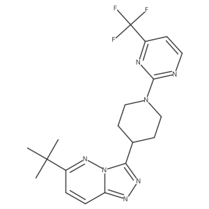 2-(4-{6-Tert-butyl-[1,2,4]triazolo[4,3-b]pyridazin-3-yl}piperidin-1-yl)-4-(trifluoromethyl)pyrimidine结构式