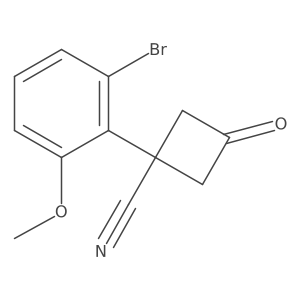 1-(2-Bromo-6-methoxyphenyl)-3-oxocyclobutane-1-carbonitrile Structure
