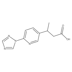 3-[6-(1H-1,2,4-triazol-1-yl)pyridin-3-yl]butanoic acid结构式