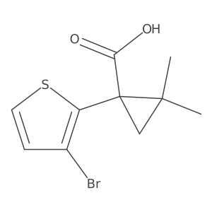 1-(3-Bromothiophen-2-yl)-2,2-dimethylcyclopropane-1-carboxylic acid Structure