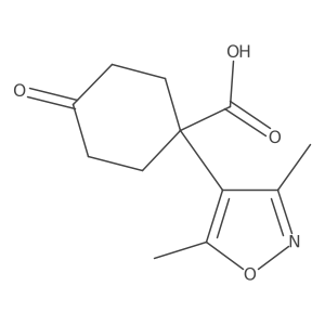 1-(Dimethyl-1,2-oxazol-4-yl)-4-oxocyclohexane-1-carboxylic acid结构式