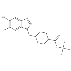 tert-butyl 4-[(5-amino-6-fluoro-1H-1,2,3-benzotriazol-1-yl)methyl]piperidine-1-carboxylate Structure