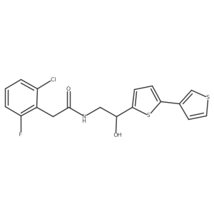 2-(2-Chloro-6-fluorophenyl)-N-[2-hydroxy-2-(5-thiophen-3-ylthiophen-2-yl)ethyl]acetamide Structure