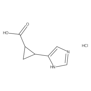 2-(1H-imidazol-4-yl)cyclopropane-1-carboxylic acid hydrochloride结构式