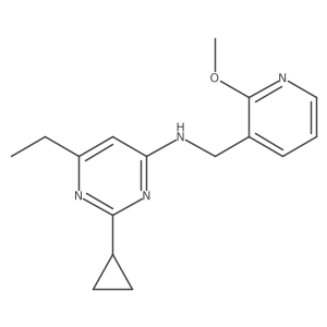 2-cyclopropyl-6-ethyl-N-[(2-methoxypyridin-3-yl)methyl]pyrimidin-4-amine Structure