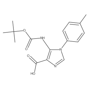 5-{[(tert-butoxy)carbonyl]amino}-1-(4-methylphenyl)-1H-imidazole-4-carboxylic acid结构式