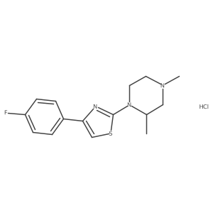 (2S)-1-[4-(4-fluorophenyl)-1,3-thiazol-2-yl]-2,4-dimethylpiperazine hydrochloride结构式