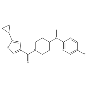 5-chloro-N-[1-(5-cyclopropyl-1,2-oxazole-3-carbonyl)piperidin-4-yl]-N-methylpyrimidin-2-amine Structure