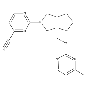 2-(3a-{[(4-Methylpyrimidin-2-yl)oxy]methyl}-octahydrocyclopenta[c]pyrrol-2-yl)pyrimidine-4-carbonitrile Structure