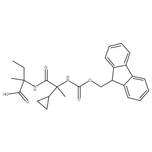 2-[2-cyclopropyl-2-({[(9H-fluoren-9-yl)methoxy]carbonyl}amino)propanamido]-2-methylbutanoic acid Structure