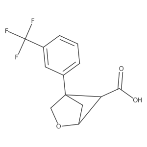 rac-(1R,4S,5S)-4-[3-(trifluoromethyl)phenyl]-2-oxabicyclo[2.1.1]hexane-5-carboxylic acid Structure