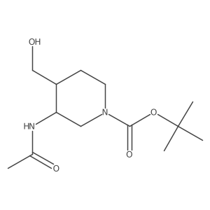 Tert-butyl 3-acetamido-4-(hydroxymethyl)piperidine-1-carboxylate Structure