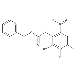 benzyl N-(2-bromo-3,4-difluoro-6-nitrophenyl)carbamate结构式